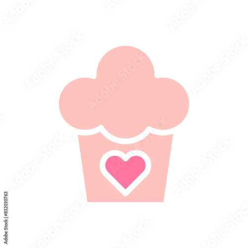 Cake love solid soft pink valentine illustration