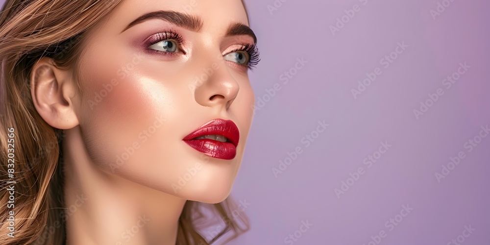 Professional Makeup Mastery A Models Flawless Face Adorned with Decorative Cosmetics Professional Makeup Mastery A Models Flawless Face Adorned with Decorative Cosmetics