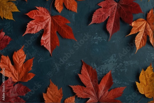 Multi-colored autumn leaves  october background.