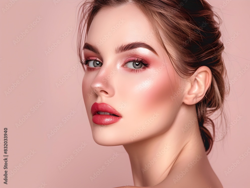 Professional Makeup Mastery A Models Flawless Visage Adorned with Decorative Cosmetics Professional Makeup Mastery A Models Flawless Visage Adorned with Decorative Cosmetics