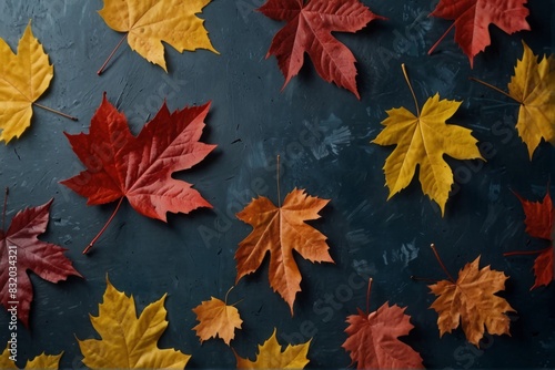 Multi-colored autumn leaves  october background.