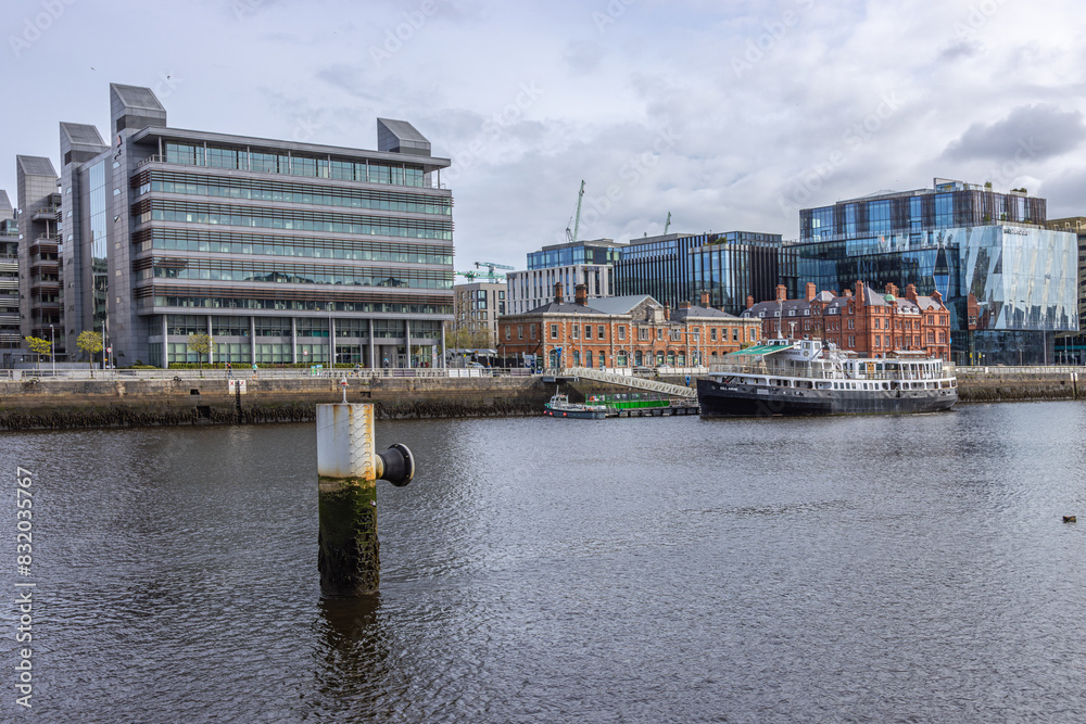 Dublin, Ireland - April 14 2024 'Beautiful spring day in Dublin's city center Dublin, Ireland - April 14 2024 'Beautiful spring day in Dublin's city center