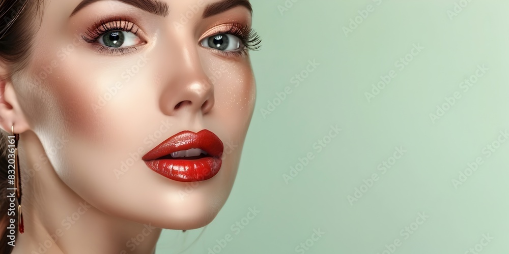 Professional Makeup Mastery A Radiant Model Adorned with Decorative Cosmetics Professional Makeup Mastery A Radiant Model Adorned with Decorative Cosmetics