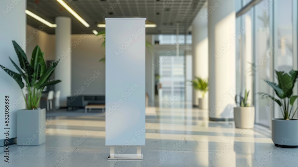 Office Hall Roll up Standee Banner Mockup Office Hall Roll up Standee Banner Mockup