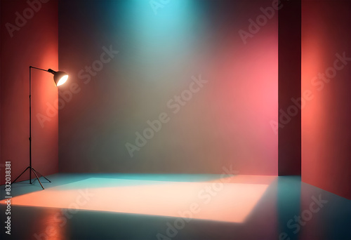 An empty photography studio for Augmented reality mockup pattern frame web instagram model shopping product storefront
