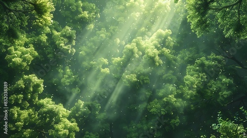 Magical Sunlit Forest Canopy Enveloping the Serene Landscape