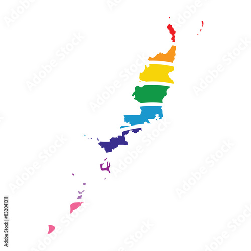 Palau swoosh silhouette rainbow map