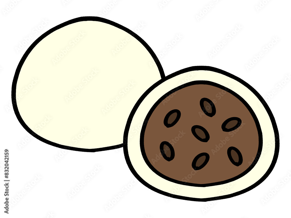 Fototapeta premium シンプルな大福のイラスト素材