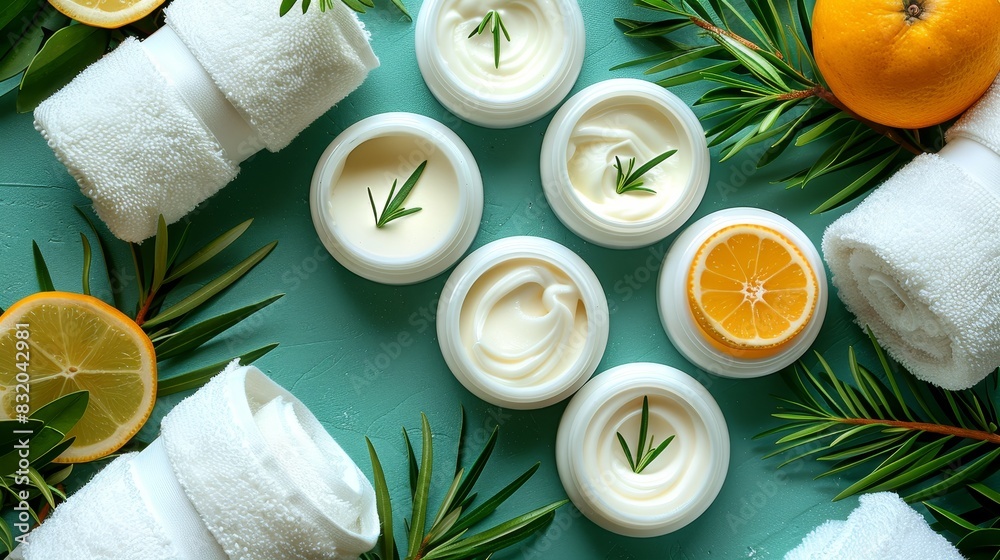 Natural ingredients for home spa clay, olive oil, herbal extracts, pumice stone in organic skincare Natural ingredients for home spa clay, olive oil, herbal extracts, pumice stone in organic skincare