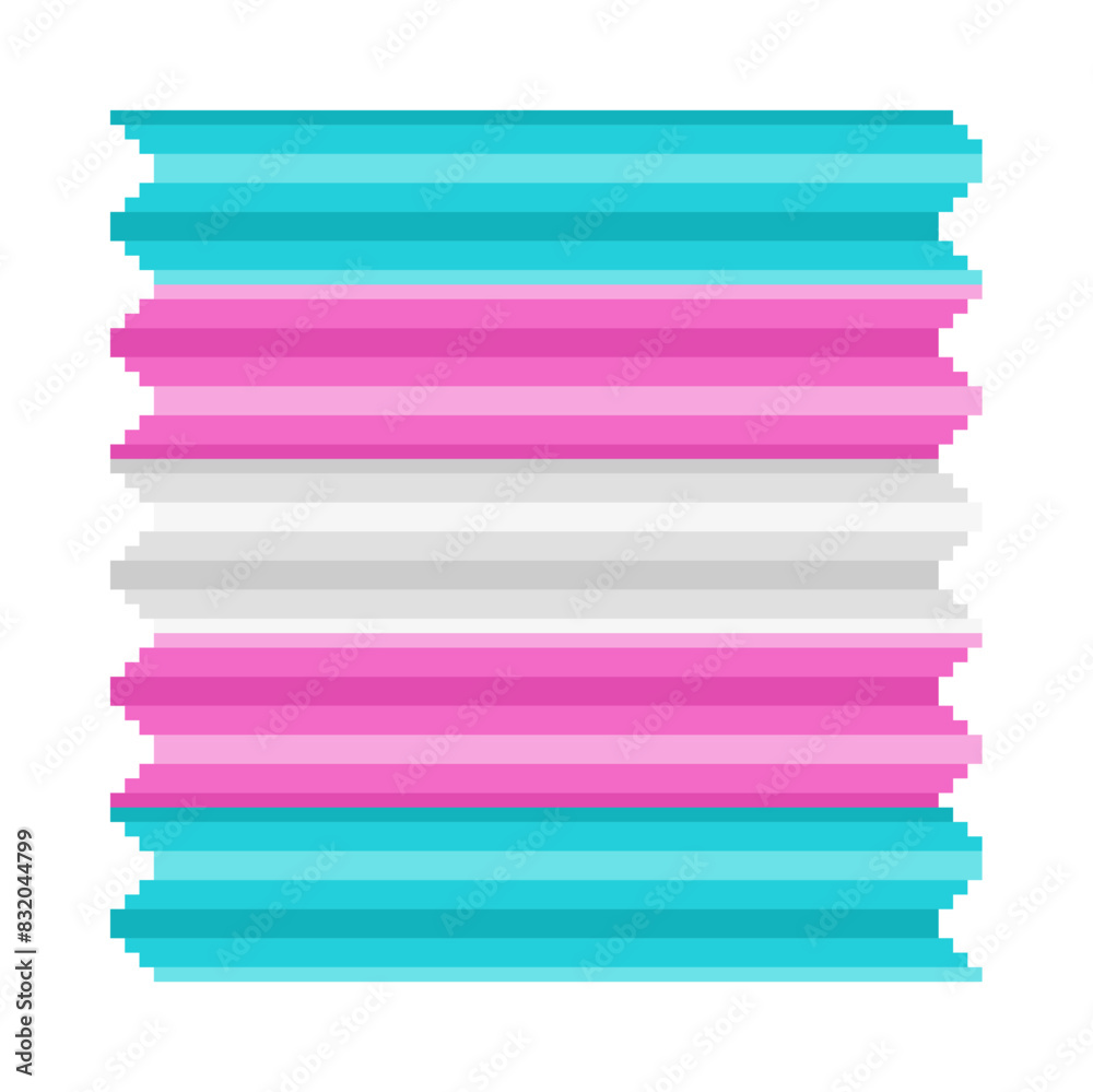 Pixel Art of Transgender Flag Colored Zig Zag Square Pixel Art of Transgender Flag Colored Zig Zag Square