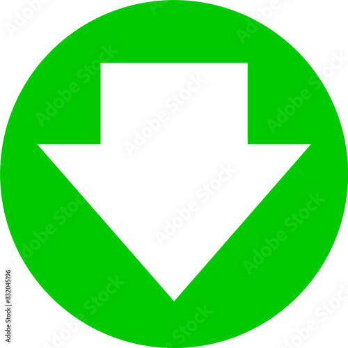 green and white download symbol button