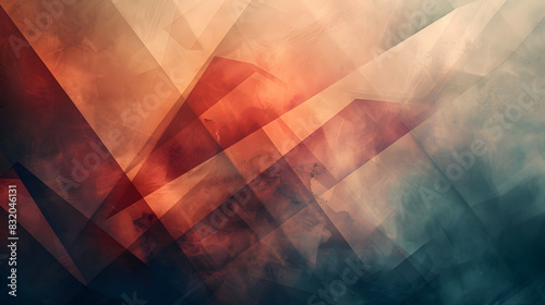 An abstract background featuring overlapping transparent shapes. Use a mix of geometric forms in different colors and opacities to create a layered, three-dimensional effect. photo