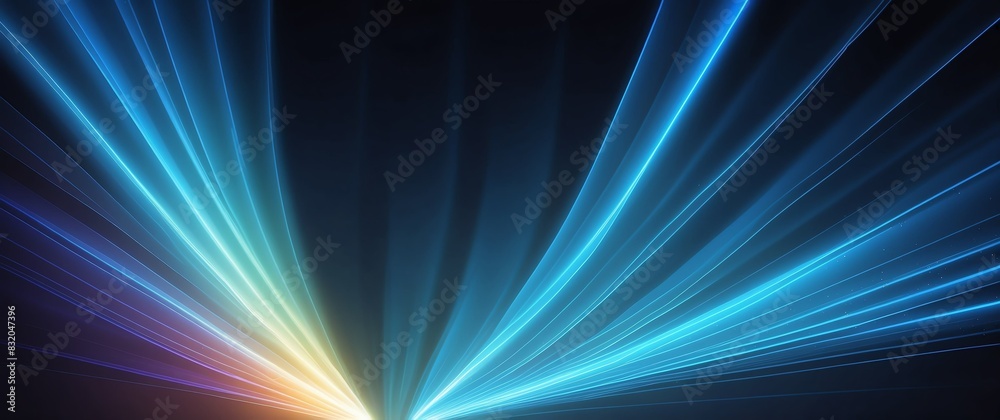 Obraz premium abstract bright blue rays of light beams spectrum banner illustration