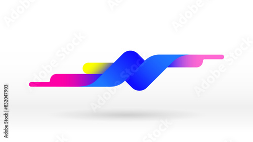 Colorful motion speed movement sound wave abstract element