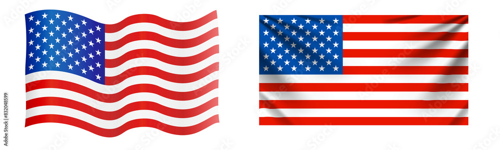 Fototapeta premium USA flag isolated over transparent illustration