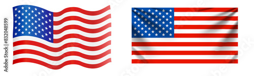 USA flag isolated over transparent illustration