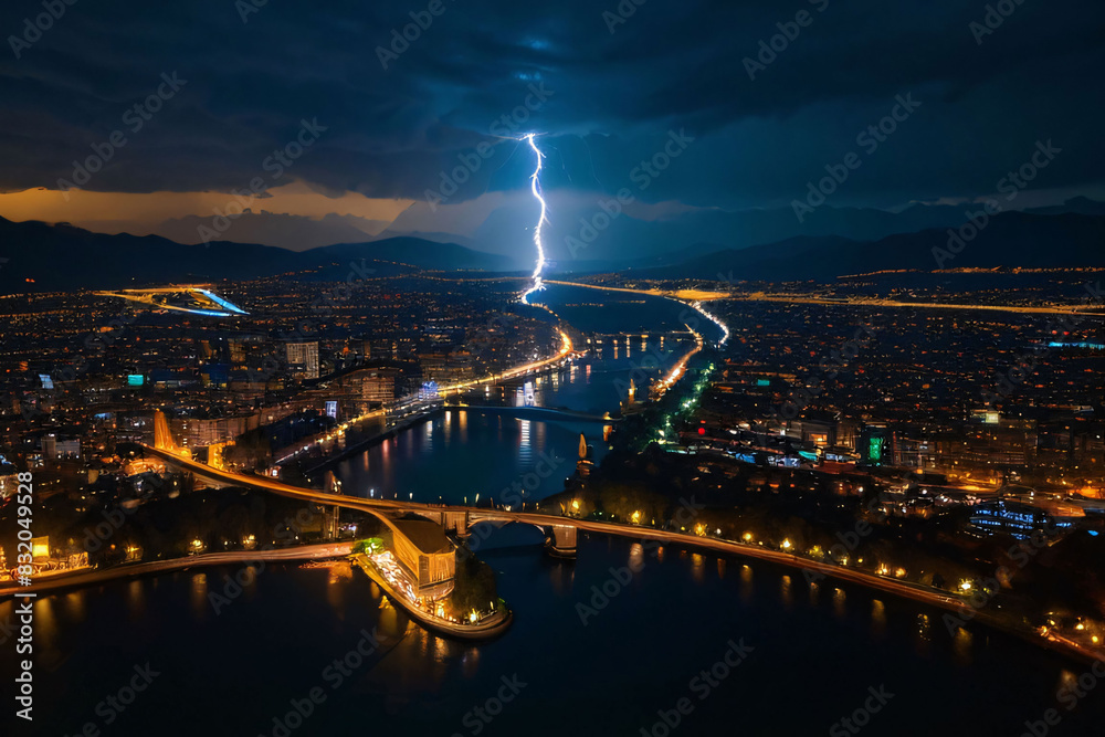 Budapest dazzles at night, with its illuminated bridge stretching across the Danube River and a cityscape bathed in warm evening light Budapest dazzles at night, with its illuminated bridge stretching across the Danube River and a cityscape bathed in warm evening light