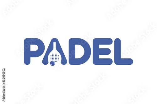 Padel logo, padel racket and ball logo design vector