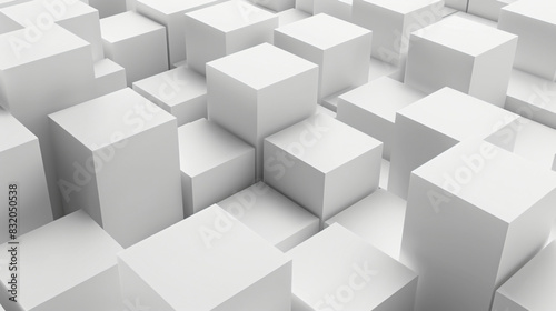 White block geometric background. 3d abstract vector 