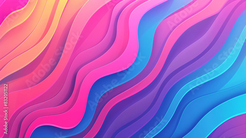 A colorful, wavy background with a pink and blue stripe