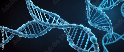 blue digital medical dna technology abstract concept background banner illustration