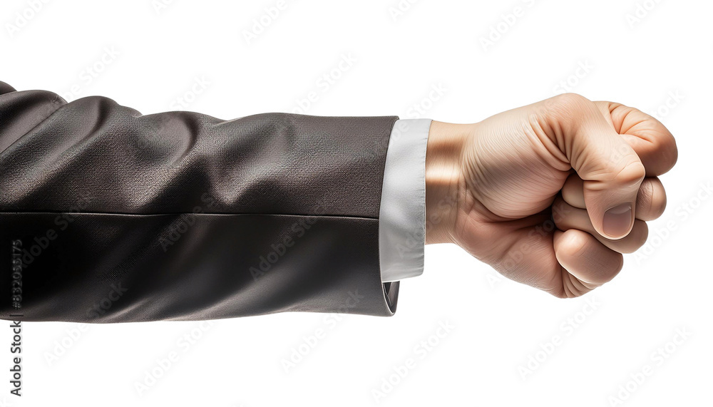 pose of a punching hand on a transparent background