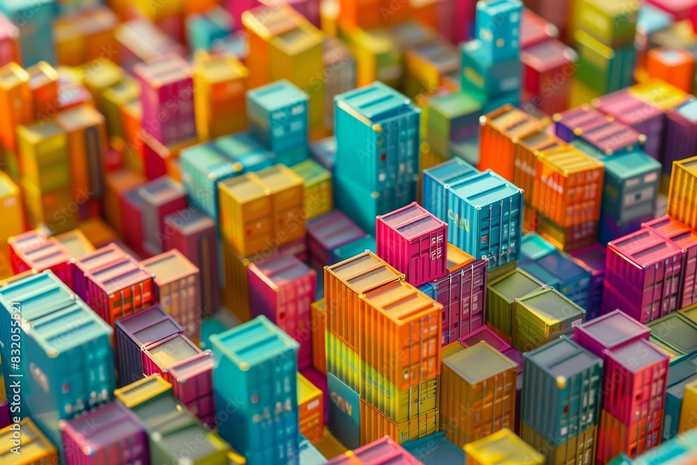 A colorful stack of boxes with a variety of colors A colorful stack of boxes with a variety of colors