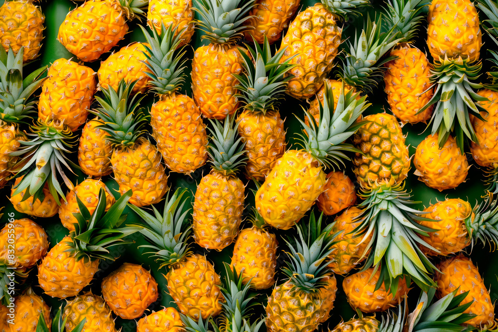 Fresh yellow pineapples as seamless background Fresh yellow pineapples as seamless background