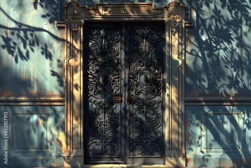 A door with a window above it