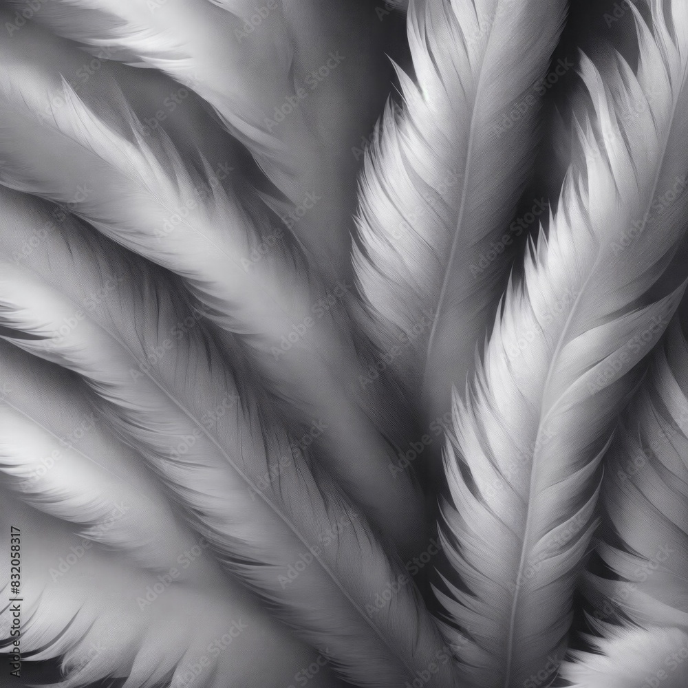 Fototapeta premium Stylish Gray Soft Feathers Background