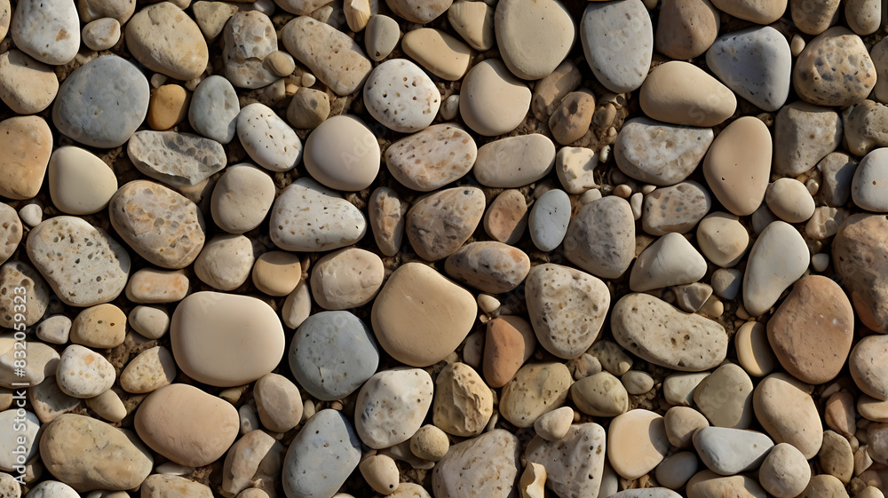 Naklejka premium Attractive backdrop of extreme closeup of stones and gravels in wallpaper style 