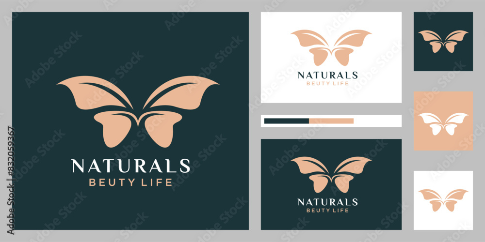 Beauty butterfly vetor logo design