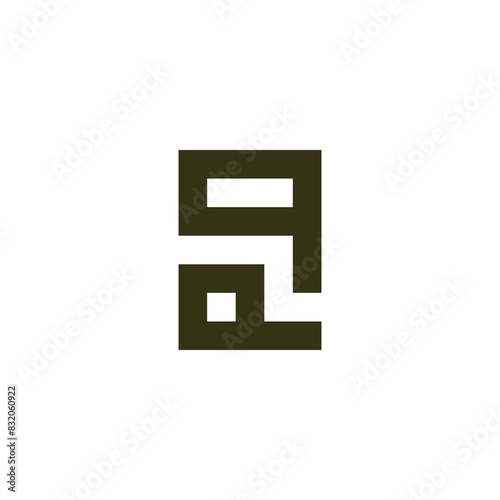 Letter qQ square geometric symbol simple logo vector