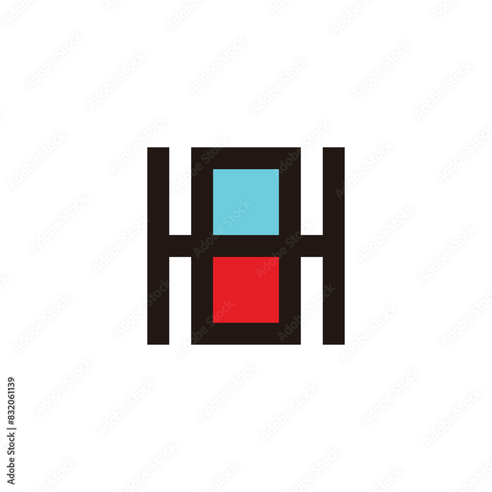 Letter H lamp, square geometric symbol simple logo vector Letter H lamp, square geometric symbol simple logo vector