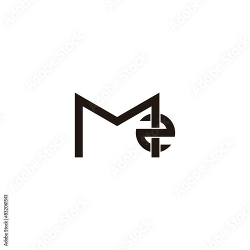 Free Download Letter M number 2, circle geometric symbol simple logo vector - GFXLoad