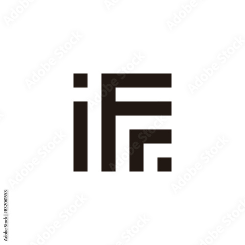 Letter iFr square geometric symbol simple logo vector © Amrah