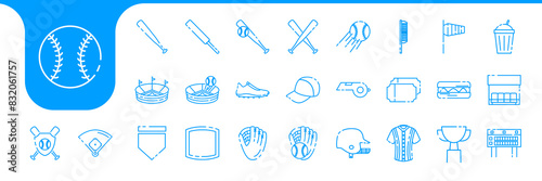 baseball sport line icon vector design photo