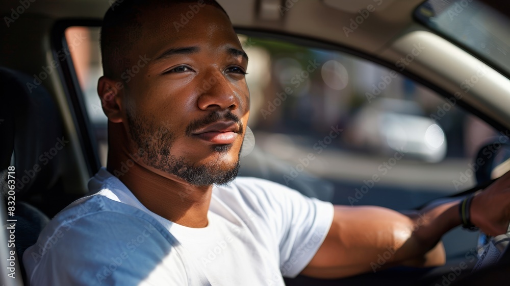 A man driving a car A man driving a car