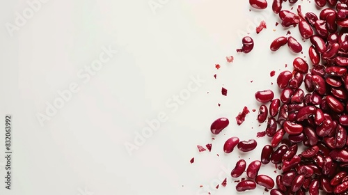 Red beans against a white backdrop