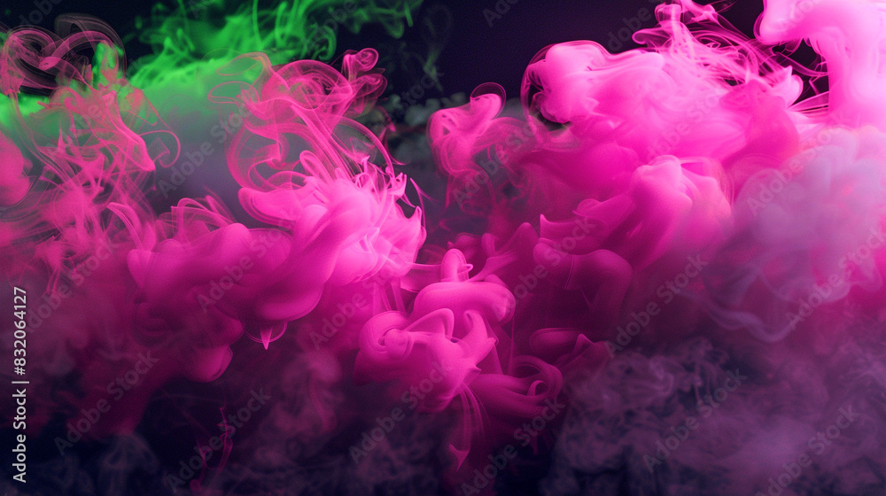 Fototapeta premium Refreshing pale blue smoke with neon orange loops for cool performance backgrounds,