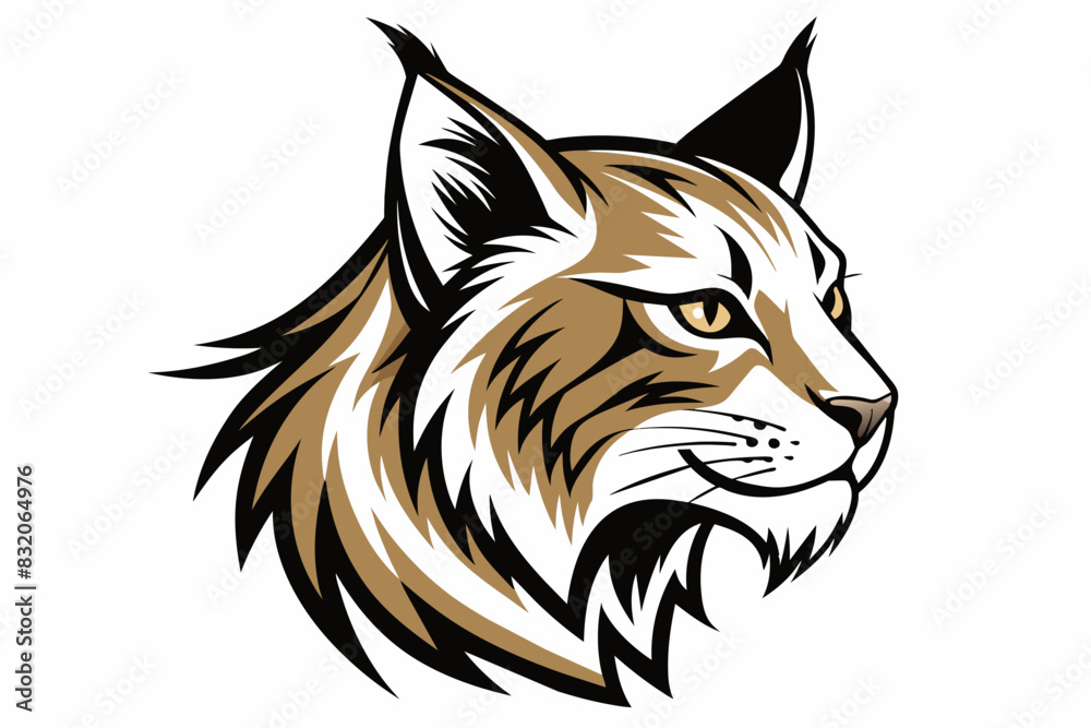 bobcat-head-side-view--silhouette--white-background 