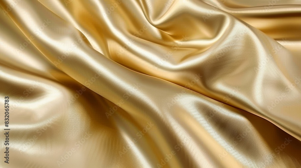 Fototapeta premium Luxurious Abstract Gold Accent Shiny Silk Foil Metal Material Texture Background