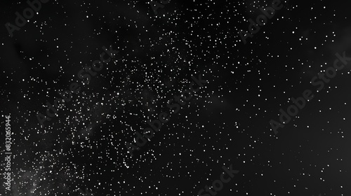 Star gazing flat design top view night sky theme 3D render black and white  photo
