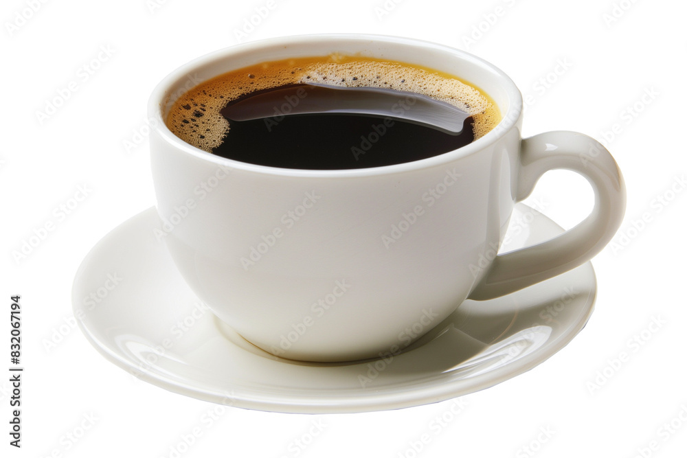 A white coffee cup with a black liquid in it A white coffee cup with a black liquid in it