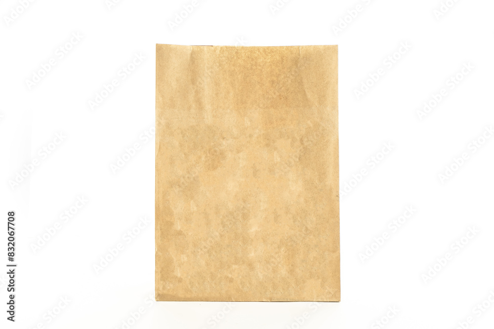 Craft bag for food on white background, paper pack of carton eco zero waste, storage, blank, white package box Craft bag for food on white background, paper pack of carton eco zero waste, storage, blank, white package box