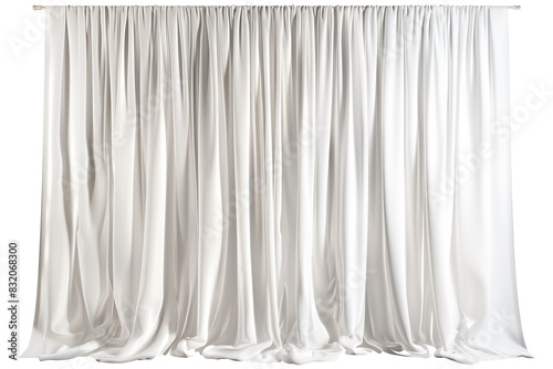 The white curtains are hanging from the ceiling, creating a sense of openness