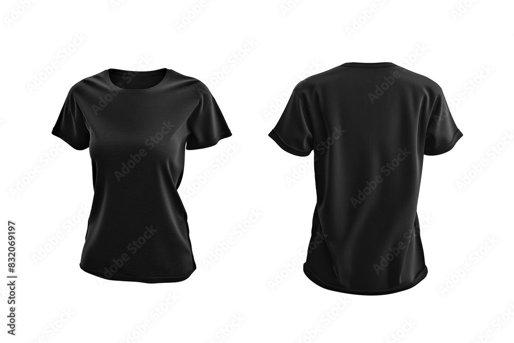 The front and back of a black shirt The front and back of a black shirt