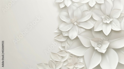 White background with beautiful abstract pattern, banner design. ai generated