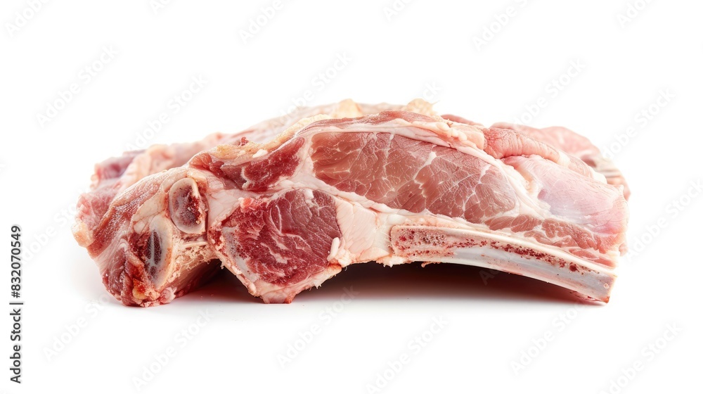 Fresh pork shoulder pork leg isolated against a white backdrop Fresh pork shoulder pork leg isolated against a white backdrop