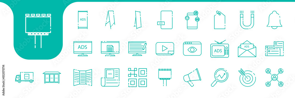 advertisement line modern icon vector designs advertisement line modern icon vector designs